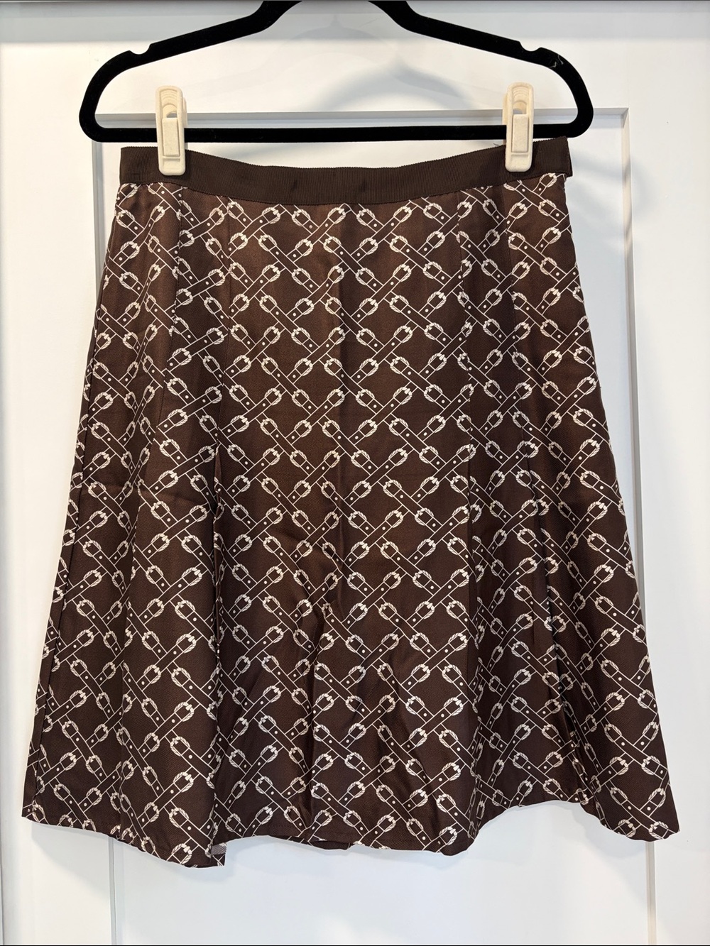 J.crew silk pleated equestrian belt skirt size 4